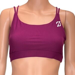 Peloton Women's Magenta Polyester Blend Strappy Sports Bra Medium
